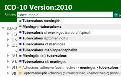 meningoencephalitis tb icd 10